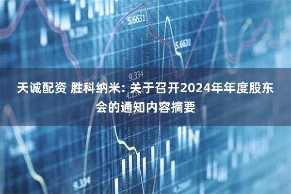 天诚配资 胜科纳米: 关于召开2024年年度股东会的通知内容摘要