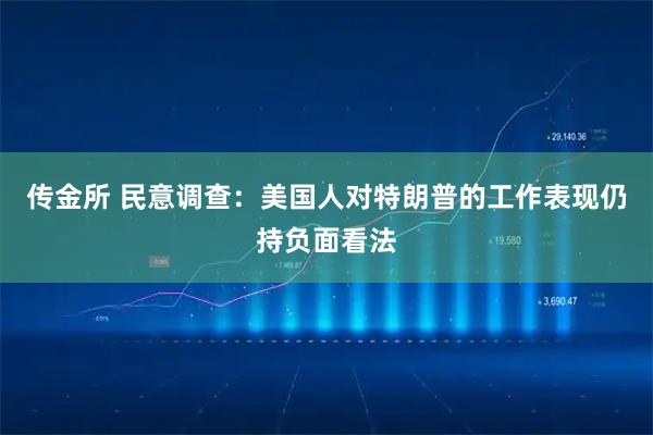 传金所 民意调查：美国人对特朗普的工作表现仍持负面看法